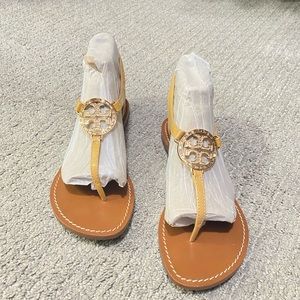 Tory Burch Tan Patent Sandals